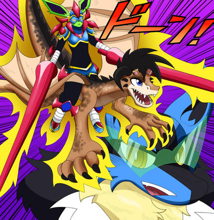 Commission Two character with cel shading Commission Two character with cel shading